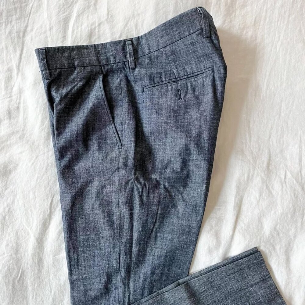 J.Crew Slim Bedford Straight Leg Cotton Chino Chambray Pants 30x30
